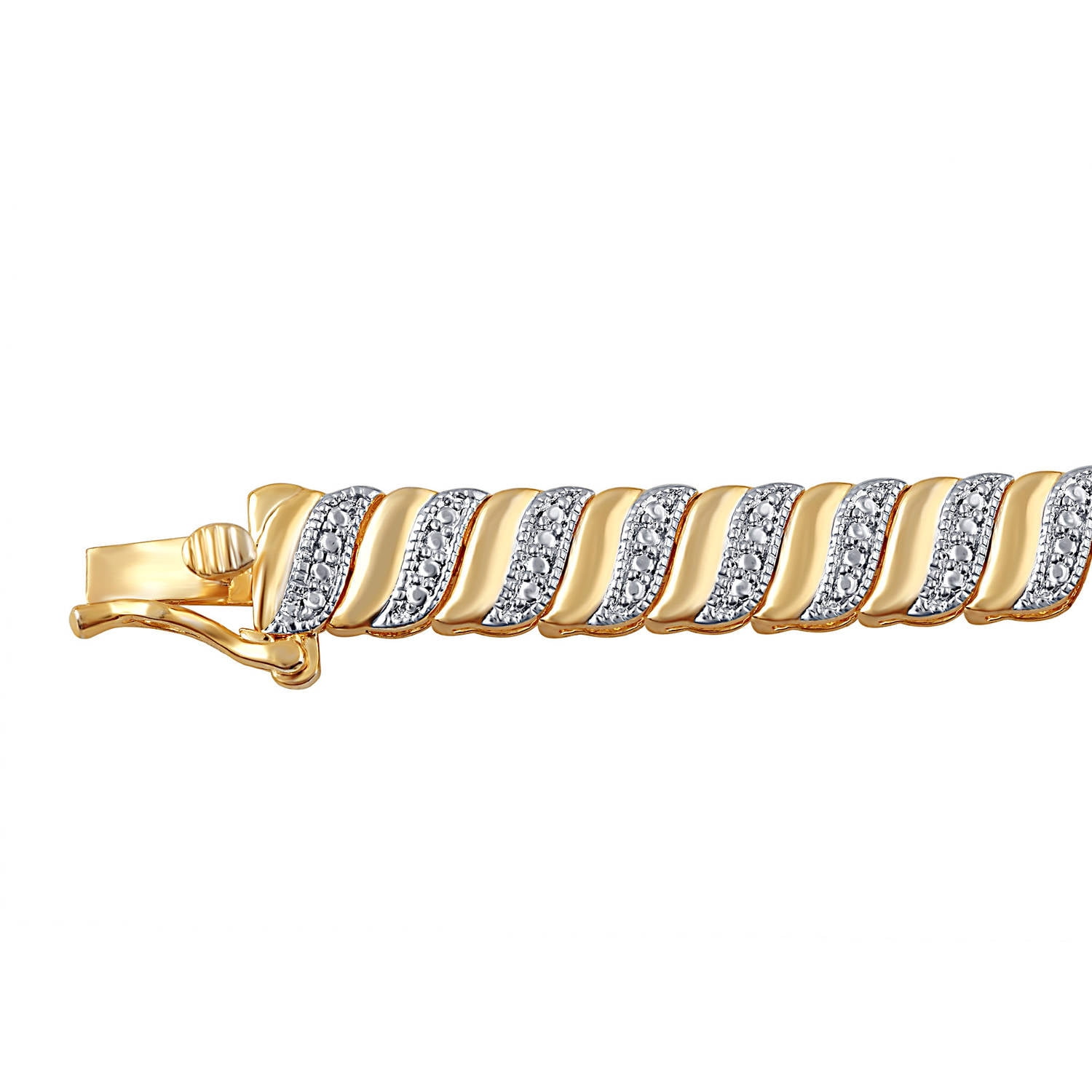Arista Diamond Accent 14k Gold Over Brass S Design Fashion Bracelet