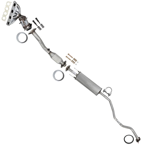 Northeastern Exhaust Front Manifold Catalytic, Rear Catalytic & Resonator Fits 2013-2019 Nissan Sentra 1.8L (California Emissions Only) - Direct Fit EPA-Approved | Stainless Steel System Kit