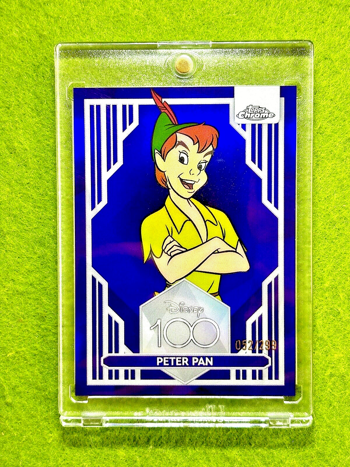 PETER PAN Disney 100 PURPLE REFRACTOR # /299 CARD 2023 Topps Chrome LORCANA USA