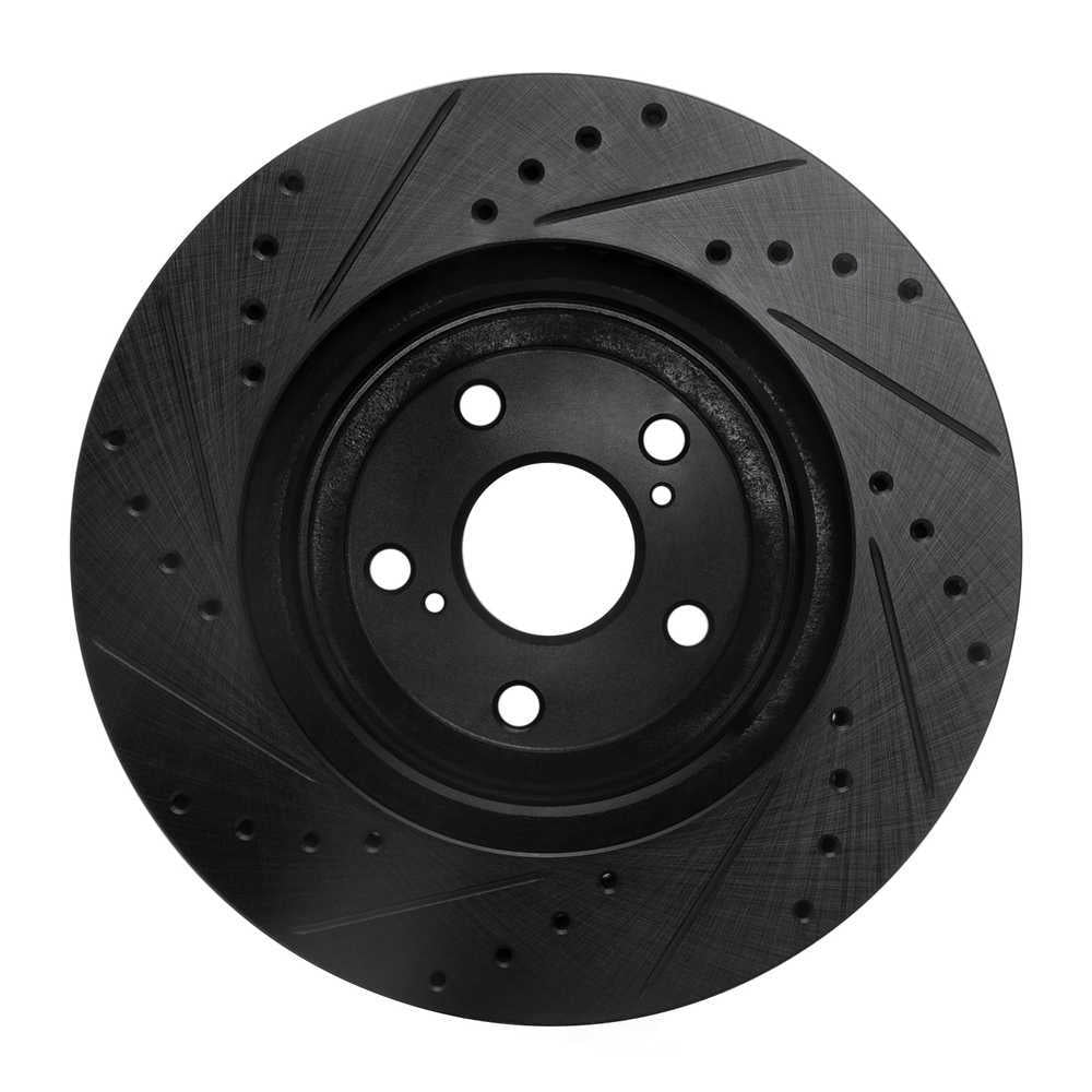 Dynamic Friction Company 633-76129R DFC Brake Rotor - Drilled And Slotted - Black