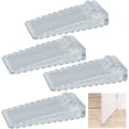 thumbnail image 1 of Tope de goma transparente para puerta, 4 piezas, altura ajustable, cuña de goma, se utiliza en el baño, puerta de balcón, habitación infantil, apto para cualquier puerta, suelo laminado (transparente) Sailing Electrónica, 1 of 6
