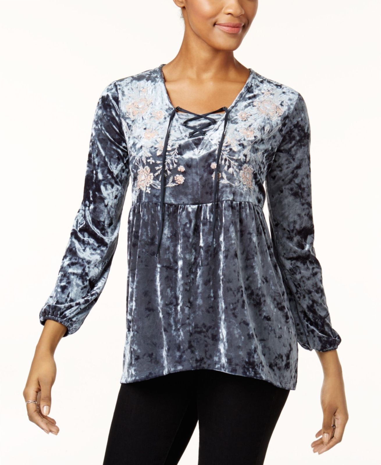 velvet peasant top
