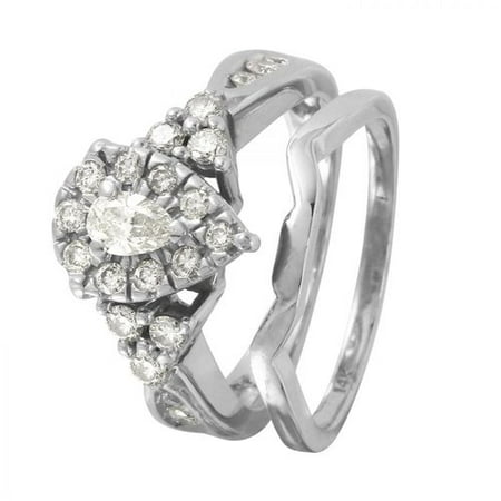 Ladies 0.74 Carat Diamond 14K White Gold Ring