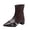 Y-113 Brown, variant on Y-113 Brown Ladies Short Barrel Ankle Boots Pointed Toe Belt Buckle Chunky Heel Solid Color Casual Shoes