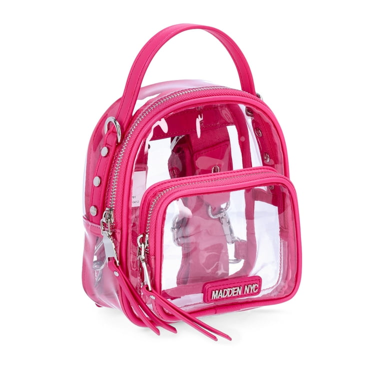 Madden NYC Women s Clear Mini Convertible Backpack Fuchsia Walmart