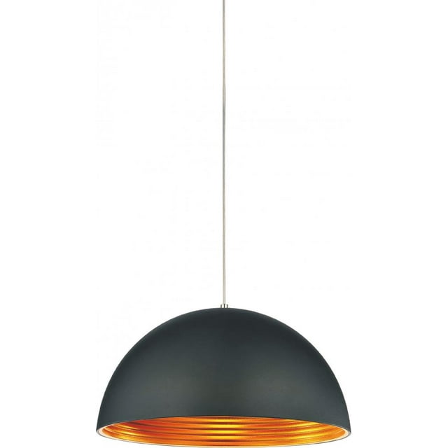 CWI Lighting Suspension 1 Lumière avec Finition Noire