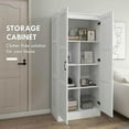 thumbnail image 6 of Spaco 71" Tall Storage Cabinet with Movable Storage Shelves, Modern Style Pantry Cupboard Cabinet with Soft Close Doors for Indoor as Living Room, Entryway, White, 6 of 8