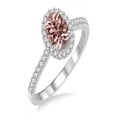 thumbnail image 2 of Oval cut 1.50 Carat Morganite and Diamond Engagement Ring in White Gold in 14k White Gold morganite and diamond engagement ring, 2 of 2