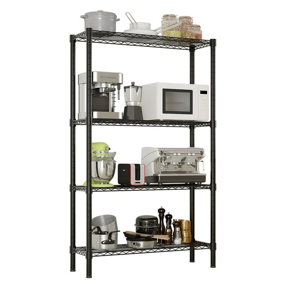 Garage Shelving Heavy Duty Storage Rack, 4 Tier Plastic Coated Iron Shelves