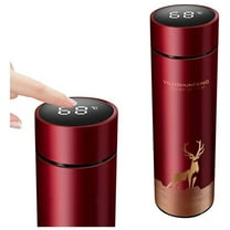 Vacuum Flask 500ml Stainless Steel LCD Temperature Display 12 Hour Hot Cold Portable Power Bank 2000mAh USB Rechargeable Leakproof for Travel Office