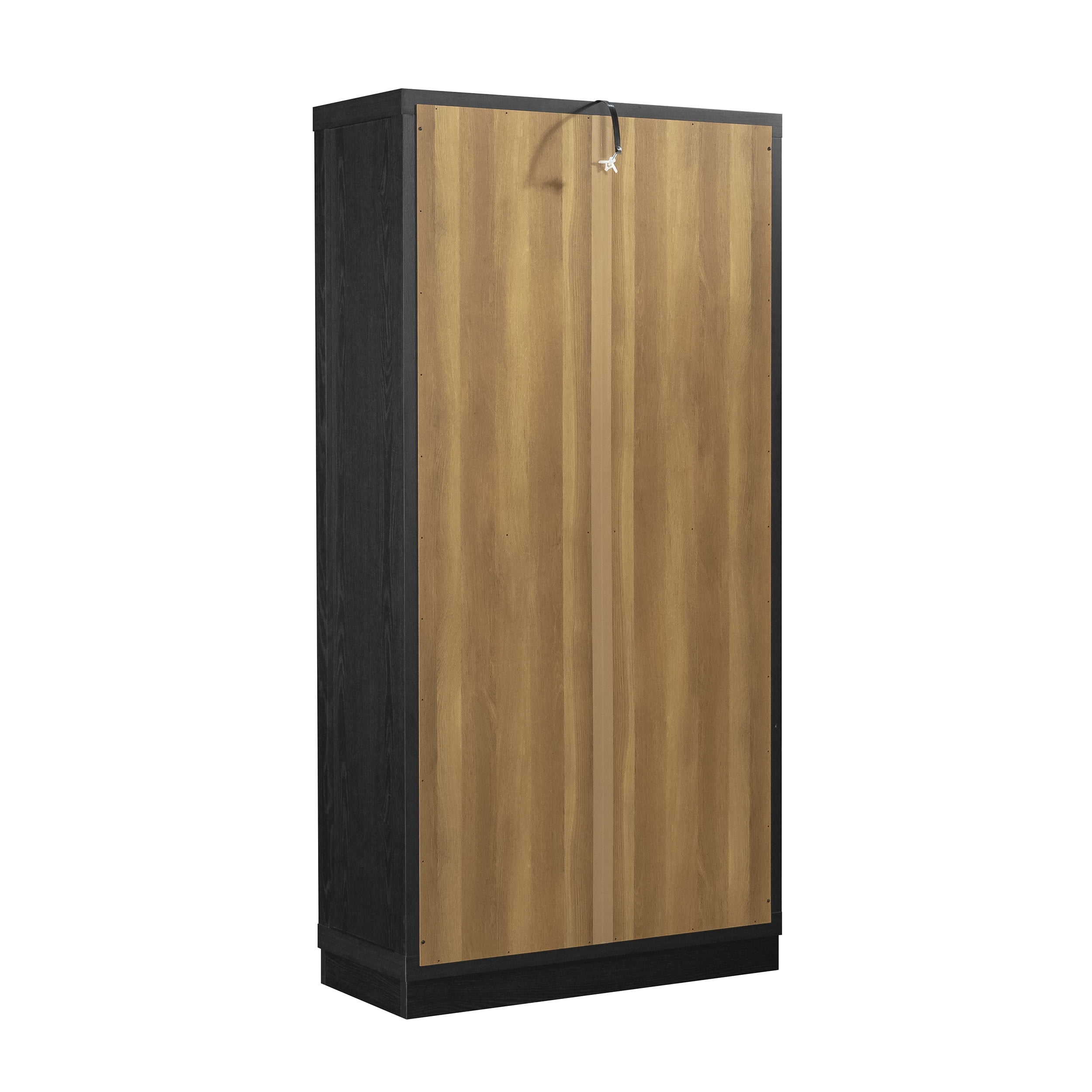 Better Homes & Gardens Ezra Glass Door Storage Accent Cabinet, Rich Black finish
