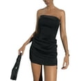 thumbnail image 3 of Womens Casual Tube Tops Dress Strapless Off Shoulder Skinny Bodycon Short Mini Dress Club Streetwear, 3 of 4