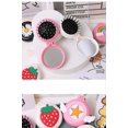 thumbnail image 2 of 2 Packs Strawberry + Egg Foldable Travel Mirror Hair Brushes Portable Round Folding Pocket Hair Brush Mini Hair Comb Travel Size Compact Hair Massage, 2 of 5