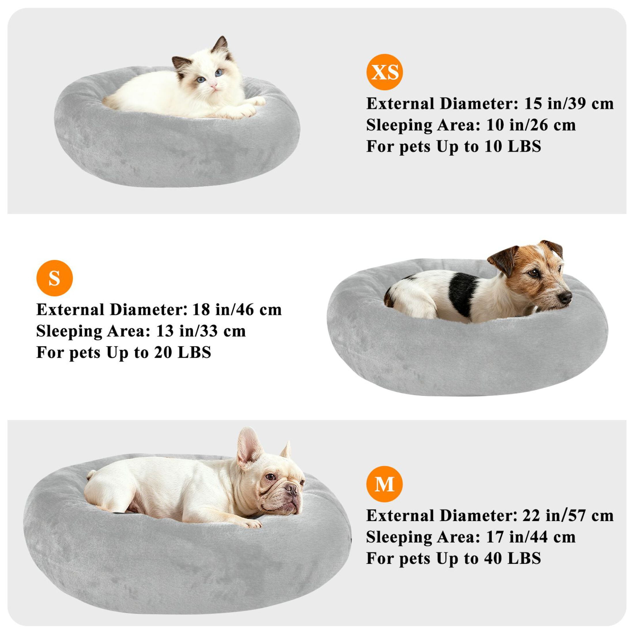 Iauyy Pet Couch Donut Cat Bed for Indoor Cats/Small Dogs Washable & Machine with Non-slip Bottom Calming Cat Furniture, The Overall Aesthetic Effect (M)