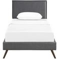 thumbnail image 4 of Modway Amaris Upholstered Twin Platform Bed Frame in Gray With Splayed Legs, 4 of 6