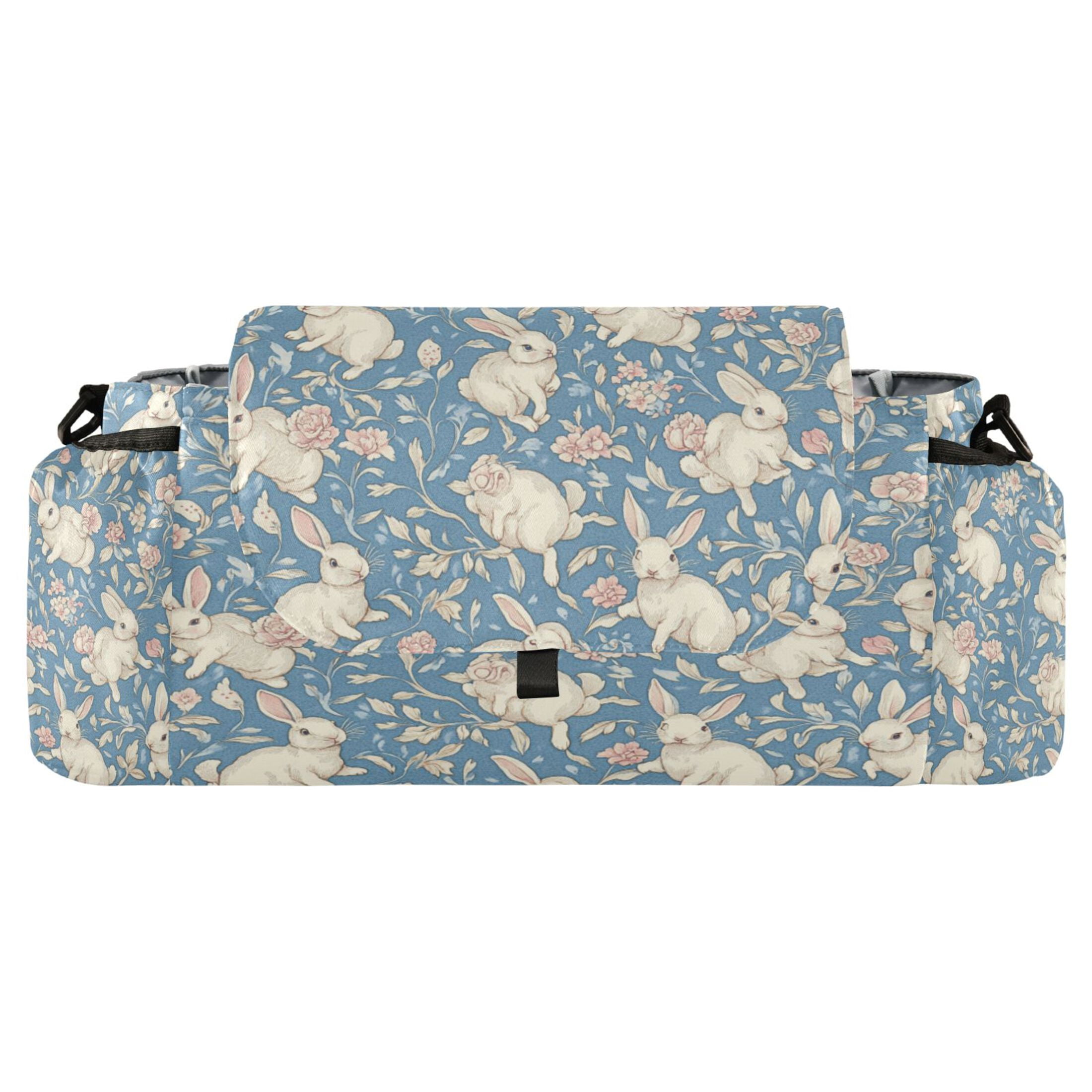 DIXRUYEE Stroller Organizer Floral Bunny Patterns Printed