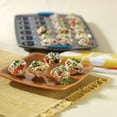 thumbnail image 2 of Rachael Ray Yum-o! Nonstick Bakeware Mini Muffin and Cupcake Pan Set, 2-Piece, Gray with Marine Blue Handles, 2 of 3