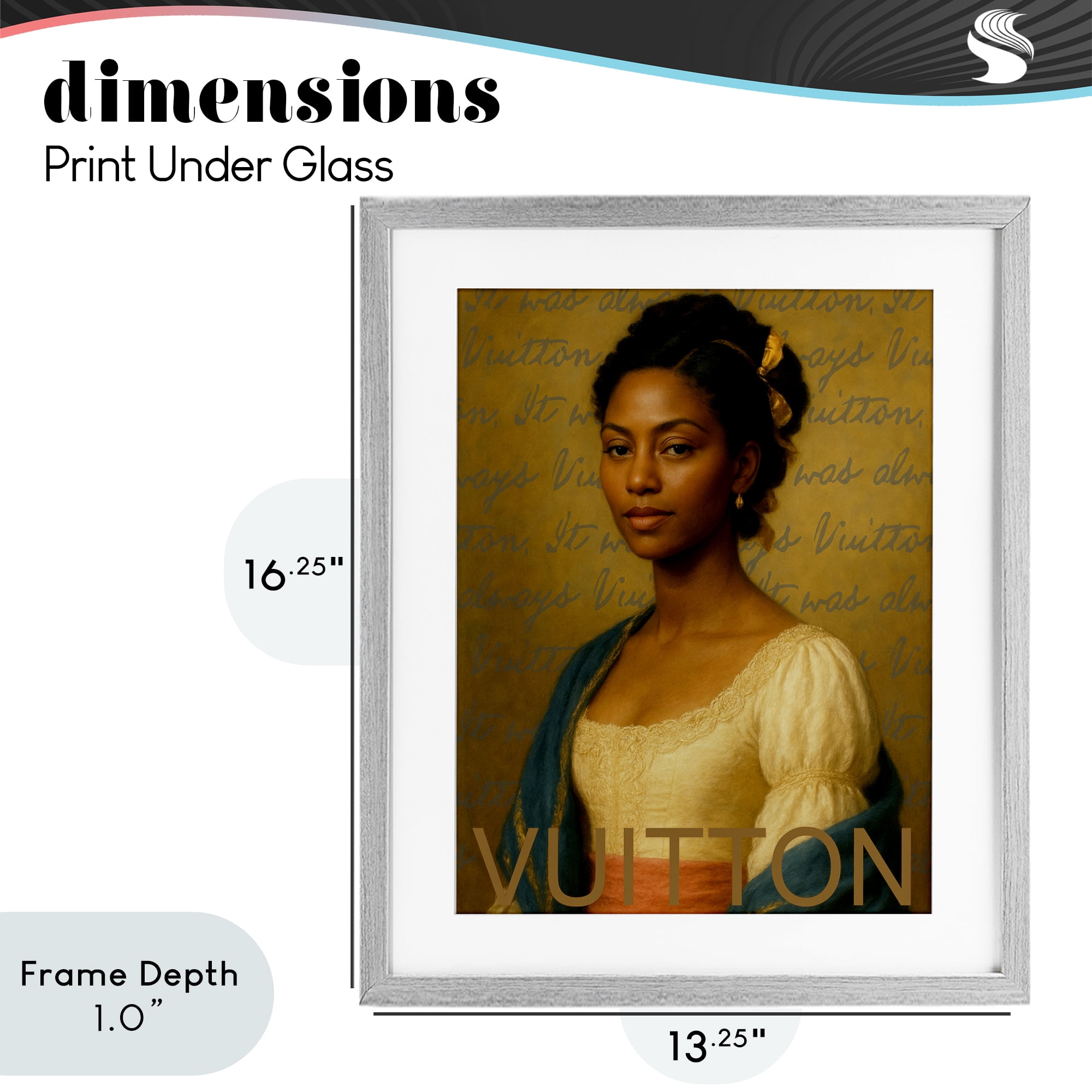 Stupell Industries Vintage Fashion Lady Gray Framed Print Under Glass, design by Grotto Studios