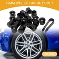 thumbnail image 2 of Unique Bargains 20 Pcs Wheel Lug Nut Bolt with Clip Rims Tire Nut Screws Dust Cap Cover Nut Protection Plastic 19mm Matte Black, 2 of 7
