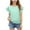 Green, variant on Girls Ruffle Sleeve Tops Cute Summer Clothes Crew Neck Solid Color Casual Dressy Tee Blouses 3-14 Years (13-14 Years, White)