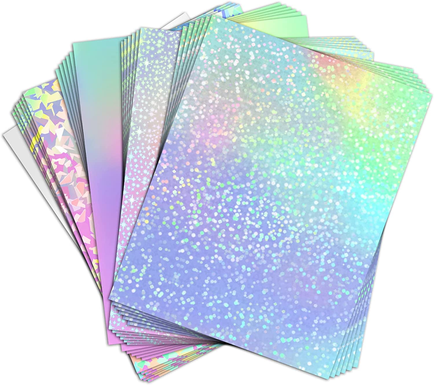 Koala Clear Holographic Sticker Paper 25 Sheets Self Adhesive Laminate Sheets A4 Transparent