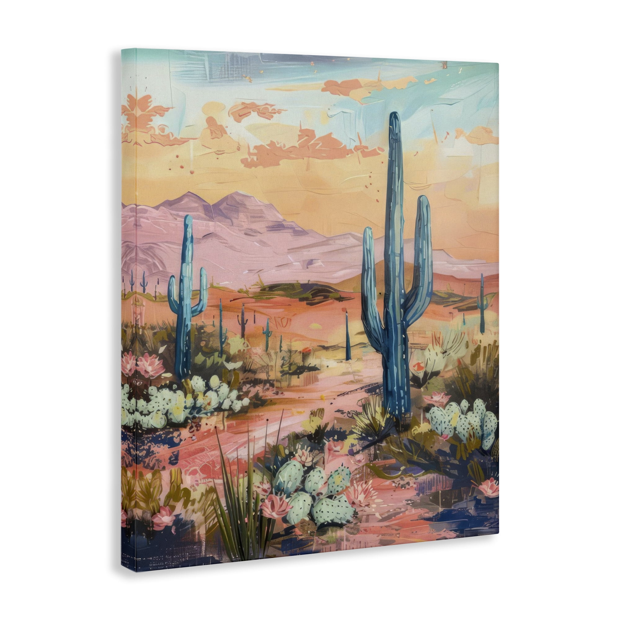 Stupell Industries Soft Canyon Sunset Cacti Landscape & Nature Painting Wrapped Canvas Art Print Wall Art, 16 x 20