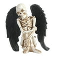 thumbnail image 2 of Chic Resina Artesanía Cráneo Estatuas Esculturas Esquina Ala Esculturas Cráneo Ornamento Artesanía Coleccionables Regalos para el Los 9.55x14x15cm BLESIY Figuras de estatua de calavera de resina, 2 of 5