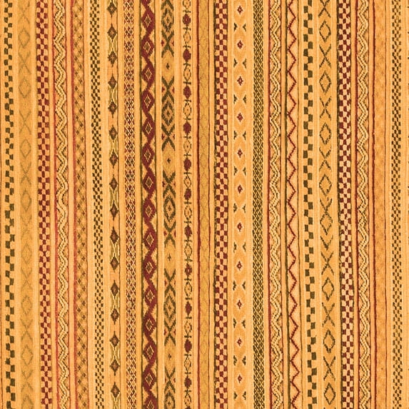 Ahgly Company Indoor Square Solid Orange Modern Area Rugs, 6' Square