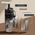 thumbnail image 4 of Sidagar 24 oz Ceramic Lined Insulated Water Bottle with Straw and Carry Strap, Black Butterfly, 4 of 9