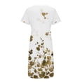 thumbnail image 5 of ICHUANYI Clearance Fashion Women Summer Printing Causal V-Neck Button Short Sleeve Vacation Pockets Dress(Yellow, XL) ICHUANYI WER2023081001753, 5 of 5