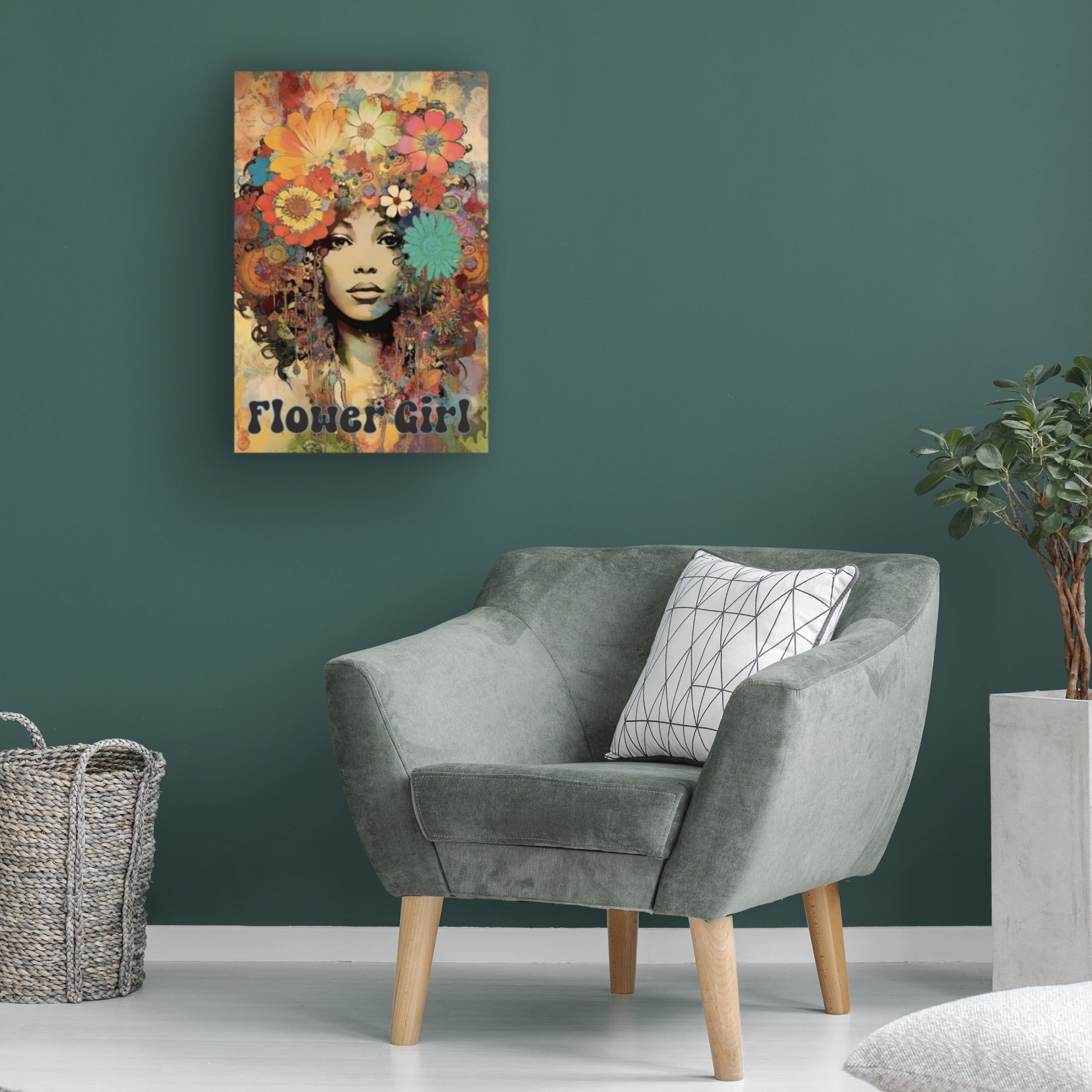 Canvas Wall Art - Sasha 'Hippie Chix IV' Wall Art for Living Room, Bedroom, or Office Décor by Trademark Fine Art - 22 x 32 Inches