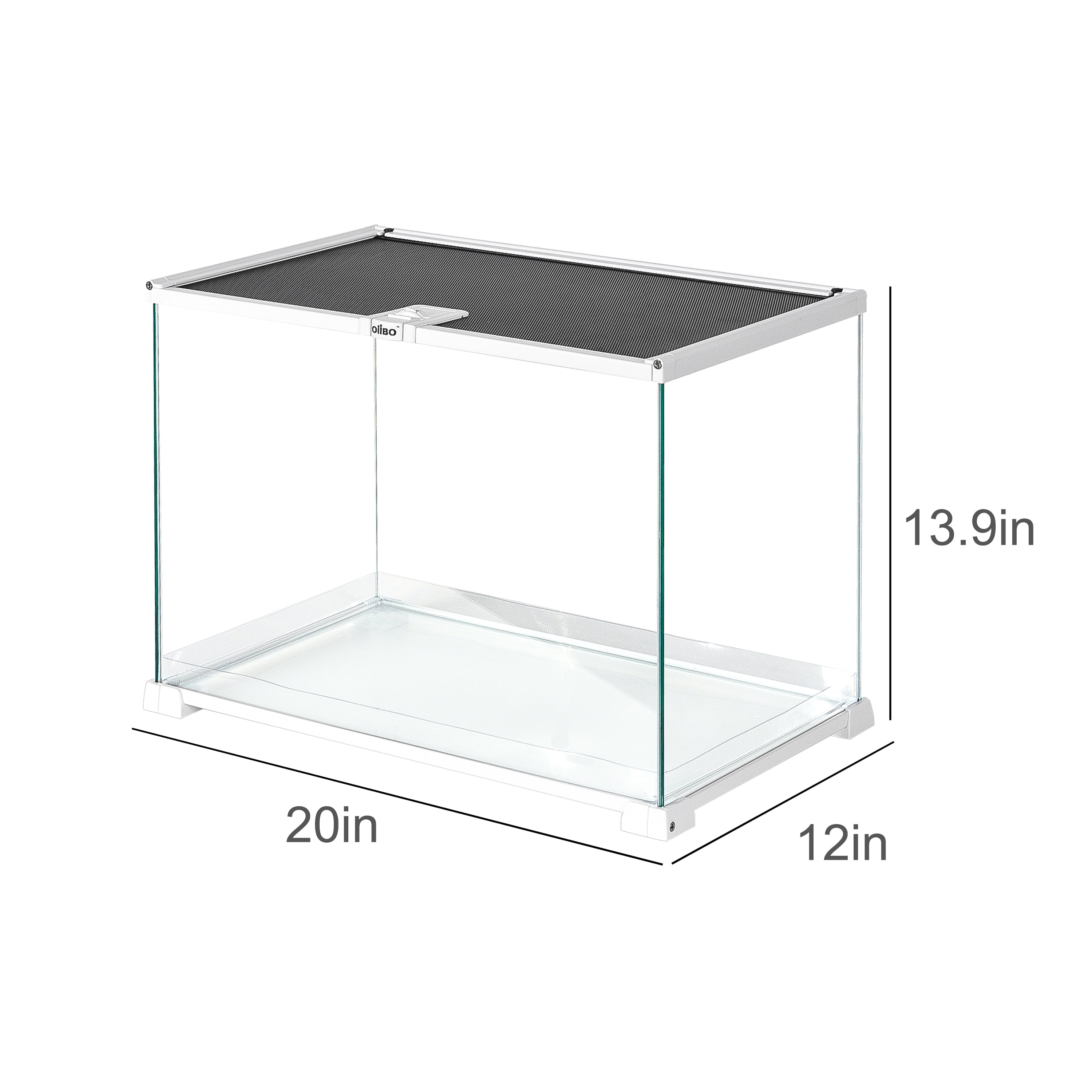 REPTIZOO Knock-Down Mini Glass Reptile Habitat, 360 Rotation Visually Reptile Terrarium 20”×12”×14”(14.5 gallon)，Easy Assembly.