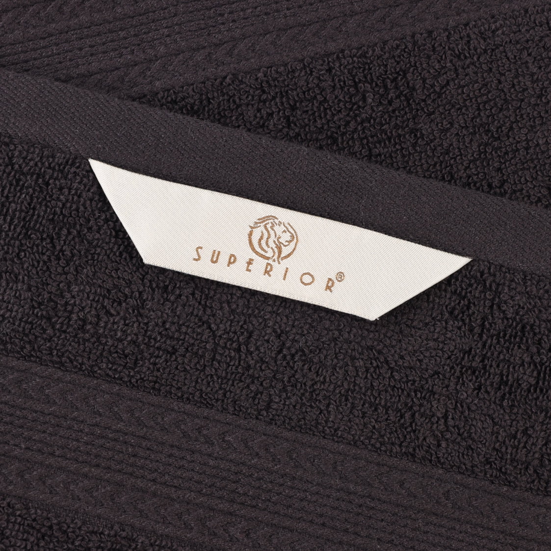 Superior Eco-Friendly Cotton Solid 12-Piece Black Towel Set