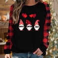 thumbnail image 2 of Valentine's Day Cute Sweatshirts for Women Plaid Patchwork Letter Graphic Print Long Sleeve Crew Neck Loose Tops(Red,XXL), 2 of 4