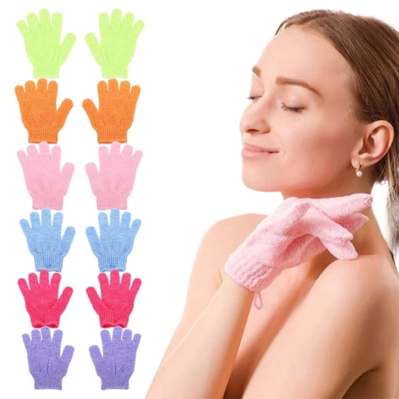 1 Pair of Bath Gloves Exfoliating Body Gloves Bath Wash Skin Massage Deep Cleansing Dead Skin Brush Scrub Spa Scrubber for Men Women & Kids Bathroom Products