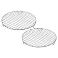 thumbnail image 1 of Uxcell 2 Pcs Rejilla de Cocción Redonda con Patas, Diámetro 8.9 Pulgadas Parrilla de Acero Inoxidable 304 para Cocción Horneado Barbacoa Rejillas de Freidora de Aire, Plateado, 1 of 5