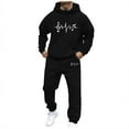 thumbnail image 3 of VBTAPA Two Piece Tracksuit Set for Men Long Sleeve Hoodie Sweatsuits Casual Athletic Outfits Hooded Sweatshirt and Sweatpants Jogging Matching Suit Black L, 3 of 6