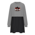 thumbnail image 4 of Pisexur Robes de Noël pour Femmes Mode Imprimé Noël Robes de Vacances Décontractées Col Rond Manches Longues Robe Fluide à Étages Mini Robe de Fête, 4 of 4
