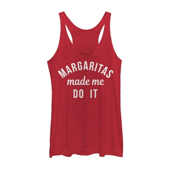 Women's CHIN UP Margaritas Made Me Do It  Racerback Tank Top Red Heather X Large