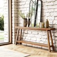 thumbnail image 4 of LITTLE TREE 70.9-Inch Extra Long Console Table for Entryway, 2-Tier Narrow Wooden Sofa Table Behind Couch, Large Sofa Tables for Living Room, Farmhouse Foyer Hallway Entry Table, Rustic Brown, 4 of 9