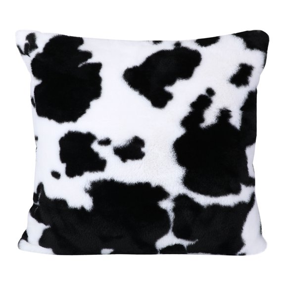 Milisten Plush Decorative Pillowcase Black Soft Comfortable Cover for Chair Sofa Cushion Home Decor