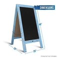 40" X 20" Robin Blue Solid Pine Wood AFrame netic Chalk Board Sign, Me