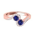 thumbnail image 2 of Aonejewelry 1.10 Ct Two Stone Tanzanite and Diamond Ring 14K Rose Gold, 2 of 4