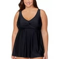 thumbnail image 2 of Women's Raisins Curve G840085 Plus Size Calina Solids Lucia Swim Dress (Black 14W), 2 of 3