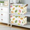 thumbnail image 2 of Yayeee Foldable Storage Basket for Shelves with Handles Set of 2 Waterproof Cloth Bins, Pink Colorful Leaves, 2 of 7
