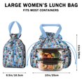 thumbnail image 5 of German Shorthaired Pointer Dog and Flower Drawstring Lunch Bag Women - Drawstring Lunch Bag Insulated for Work Office - Stain-Resistant Large Lunchbags for Women with Multi-Pockets, 5 of 6
