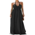 thumbnail image 1 of Robe à Nouer pour Femmes Col Halter Couleur Unie pour Tenue Décontractée d'Été, 1 of 2