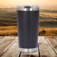 thumbnail image 5 of Stainless Steel Vacuum Insulated Tumbler W/ Lid, Travel Mug, , 20 oz for office and home Outdoor Hot Beverage iced drink - Black, 5 of 8