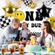 thumbnail image 3 of One Happy Dude Kids Birthday Backdrop for Smiley Face 1st Birthday Photography Background Decorations Kid First Birthday Party Cake Table Banner, 3 of 5