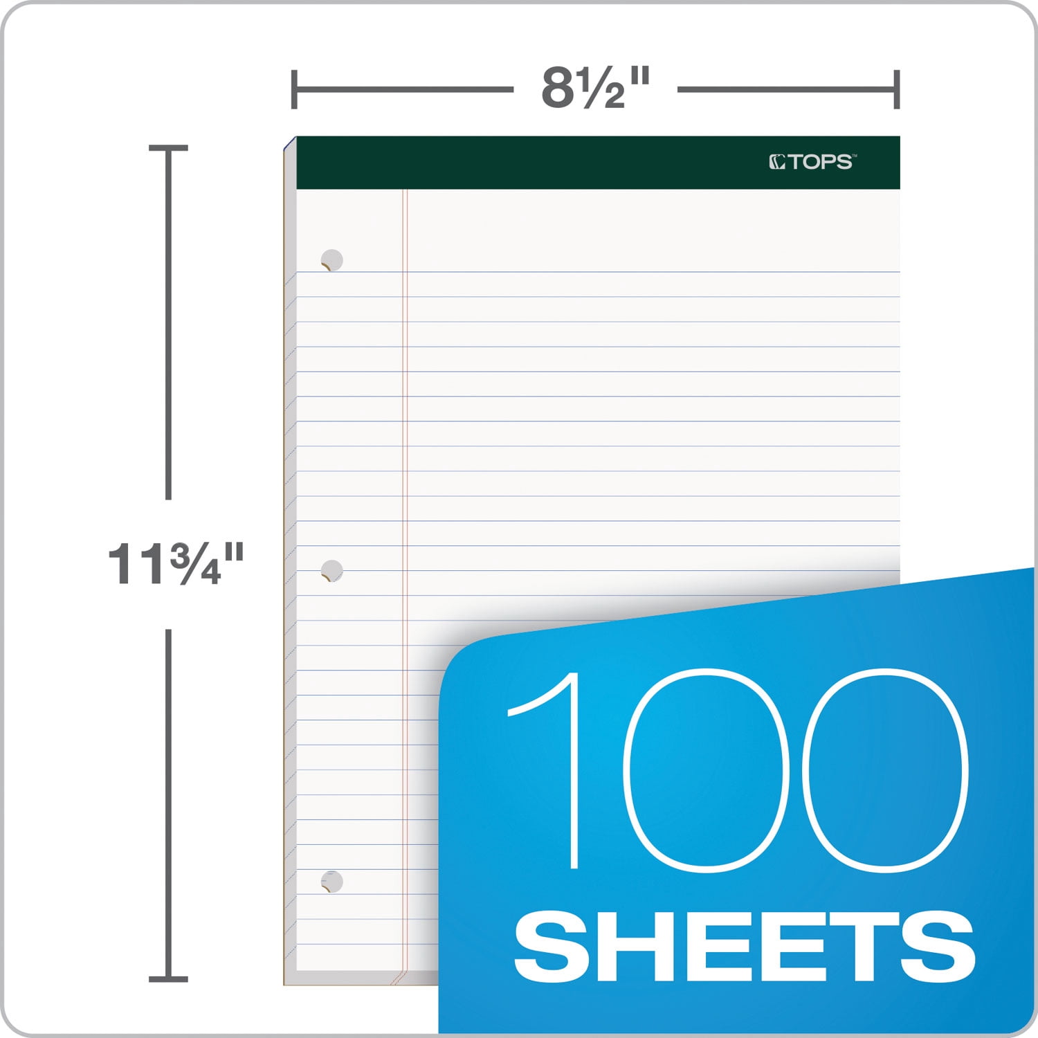 Double Docket Ruled Pads, Wide/legal Rule, 100 White 8.5 X 11.75 Sheets, 6/pack | Bundle of 2 Packs